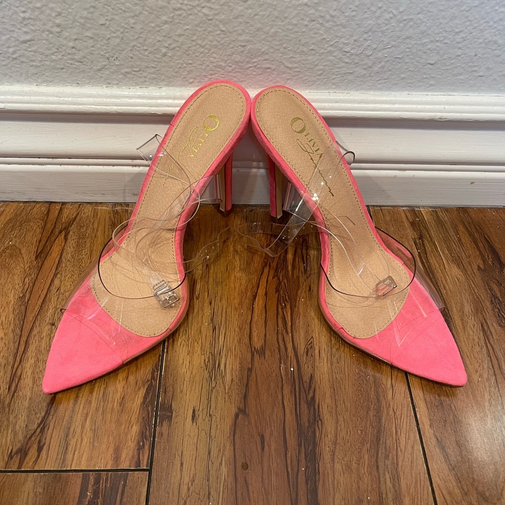 Women Hot Pink Avera Style High Heels - Picture 3 of 4